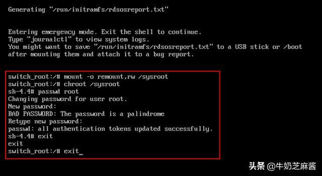 Centos8/rhel8 系列重置 root 密码