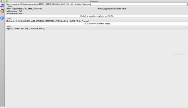 MediaInfo for Mac(视频参数检测工具)