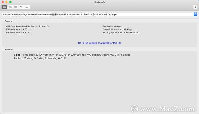 MediaInfo for Mac(视频参数检测工具)