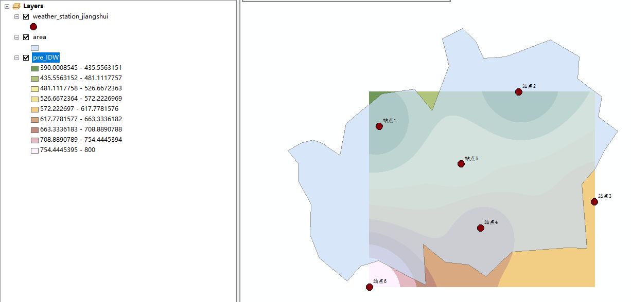 ArcGIS反权重（IDW）空间插值视频教程和文字版教程