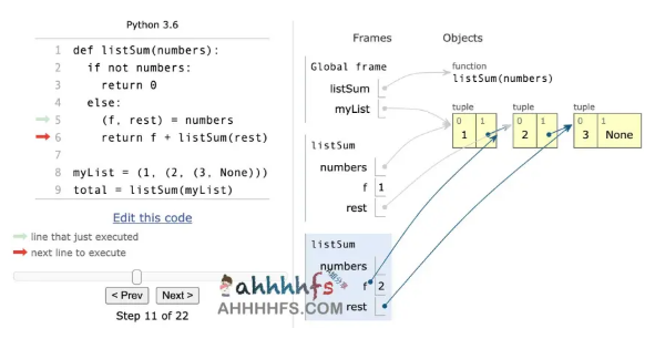 Python Tutor 代码可视化工具 支持Python、JavaScript、C和 Java等